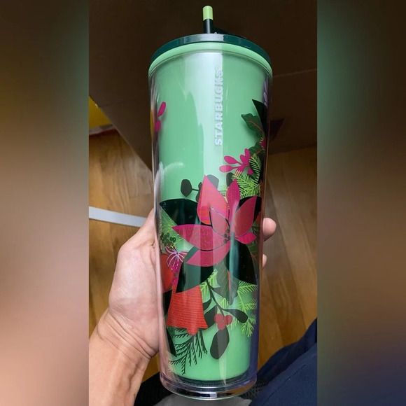 New Starbucks Color Changing Poinsettia 24oz Cup - Picture 2 of 4